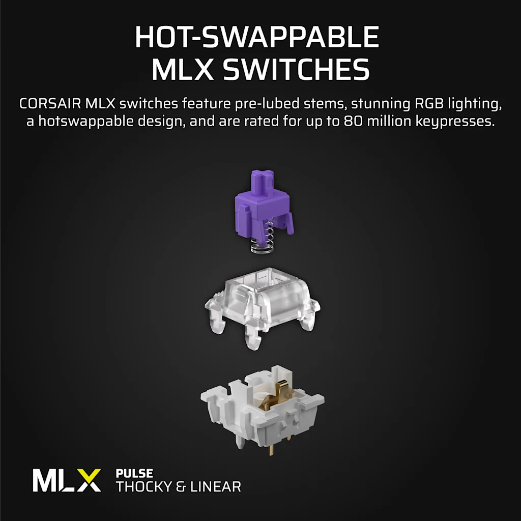Corsair VANGUARD 96 Mechanical Gaming Keyboard, CORSAIR MLX Plasma (UK) thumbnail 5