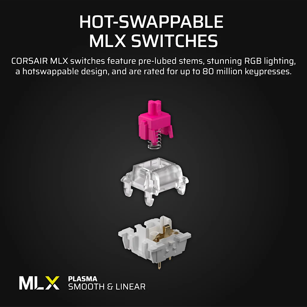 Corsair VANGUARD 96 Mechanical Gaming Keyboard, CORSAIR MLX Plasma (UK) thumbnail 6