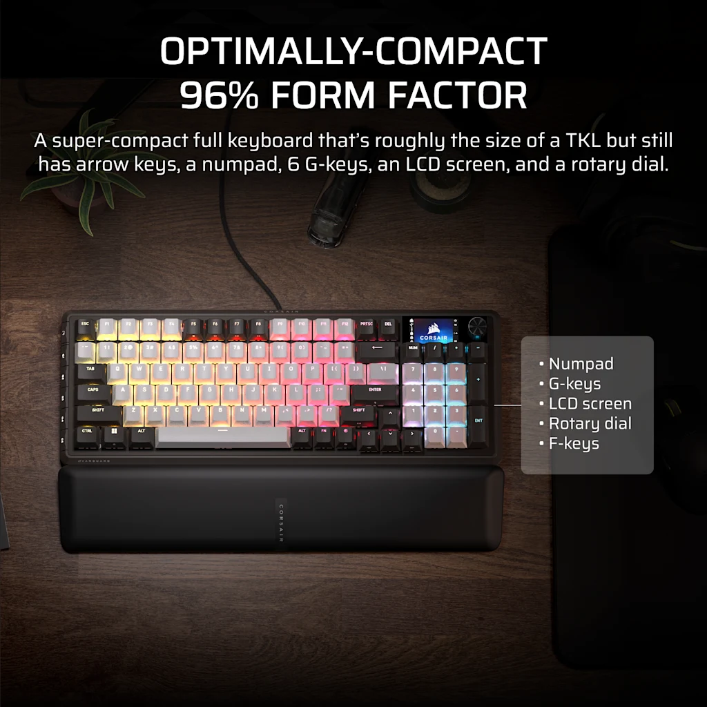 Corsair VANGUARD 96 Mechanical Gaming Keyboard, CORSAIR MLX Plasma (UK) thumbnail 4
