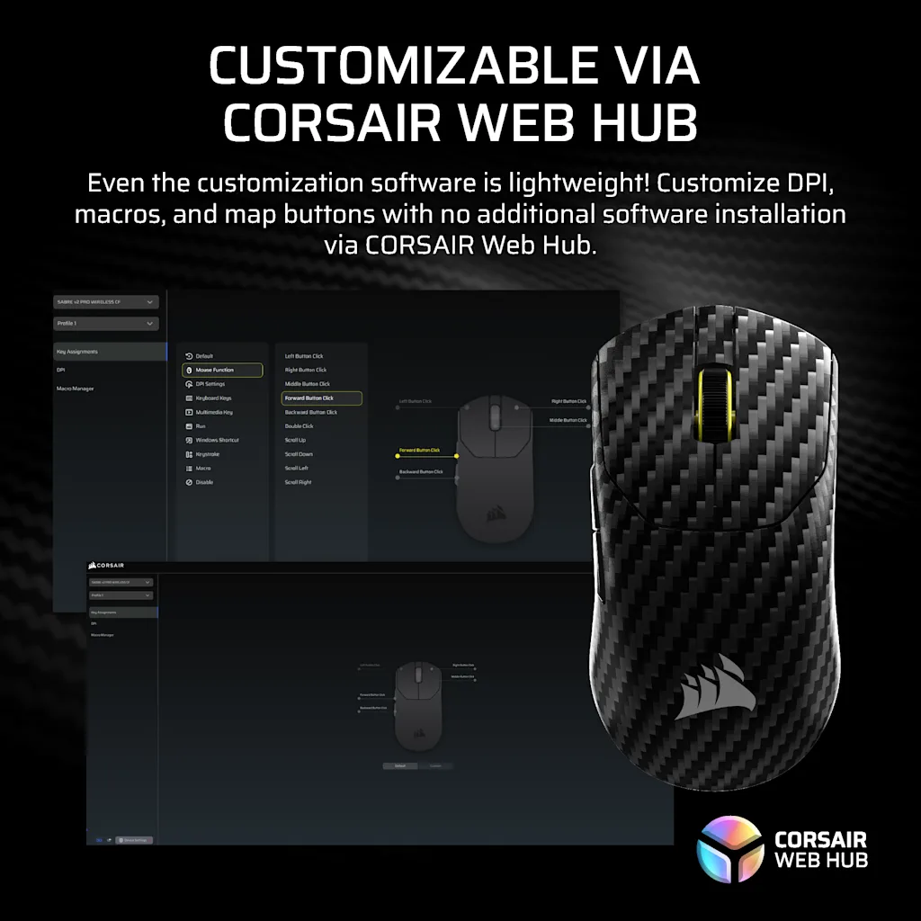 SABRE v2 PRO CARBON FIBER WIRELESS Gaming Mouse – Black