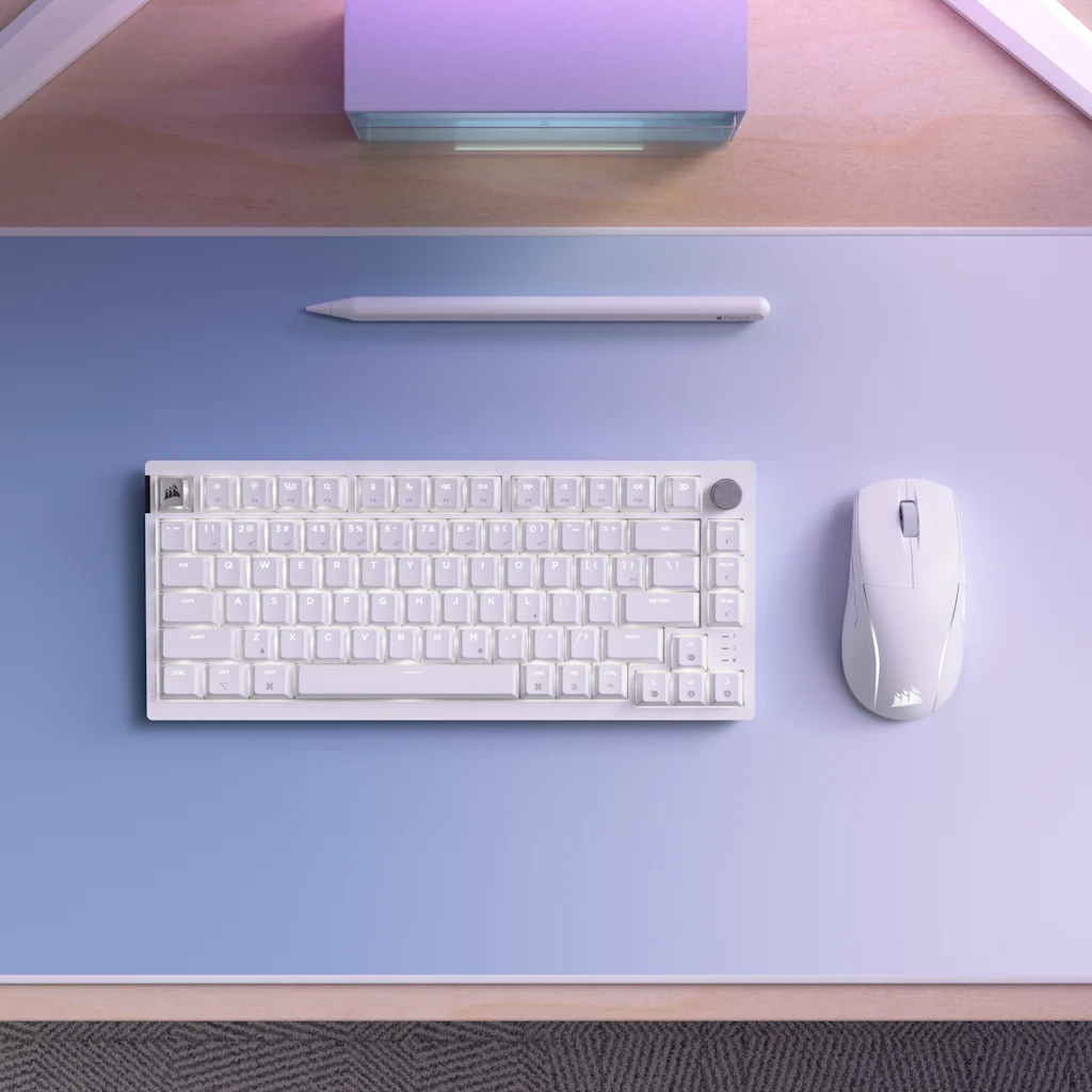 Corsair M75 WIRELESS Lightweight RGB Apple Gaming Mouse - Frost White (WW) thumbnail 7