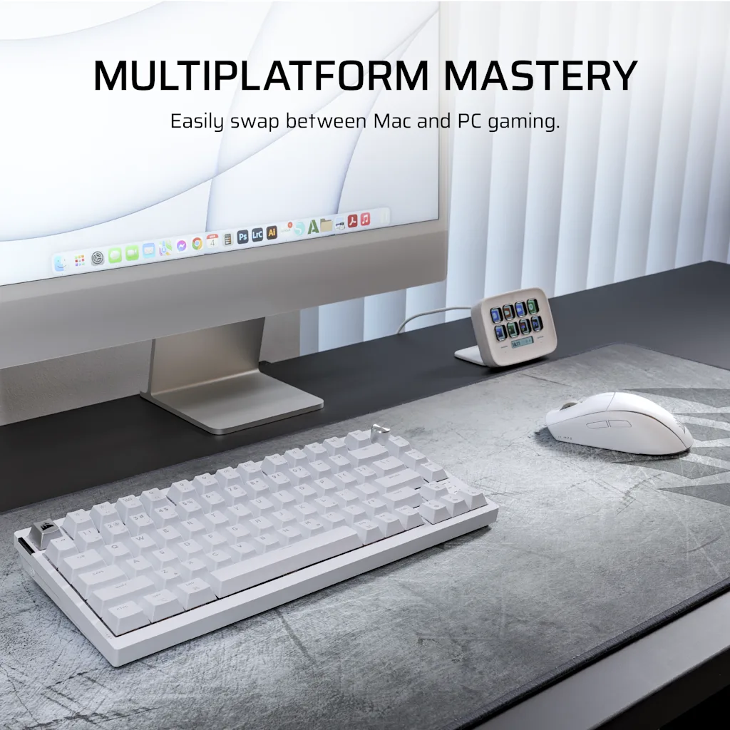 M75 ワイヤレス 軽量 RGB Apple ゲーミングマウス – フロストホワイト (AP)