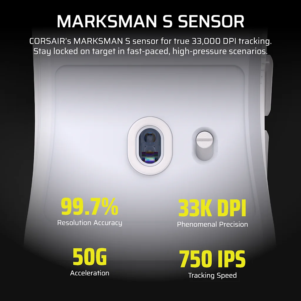 Corsair SABRE v2 PRO ULTRALIGHT WIRELESS Gaming Mouse - White thumbnail 6