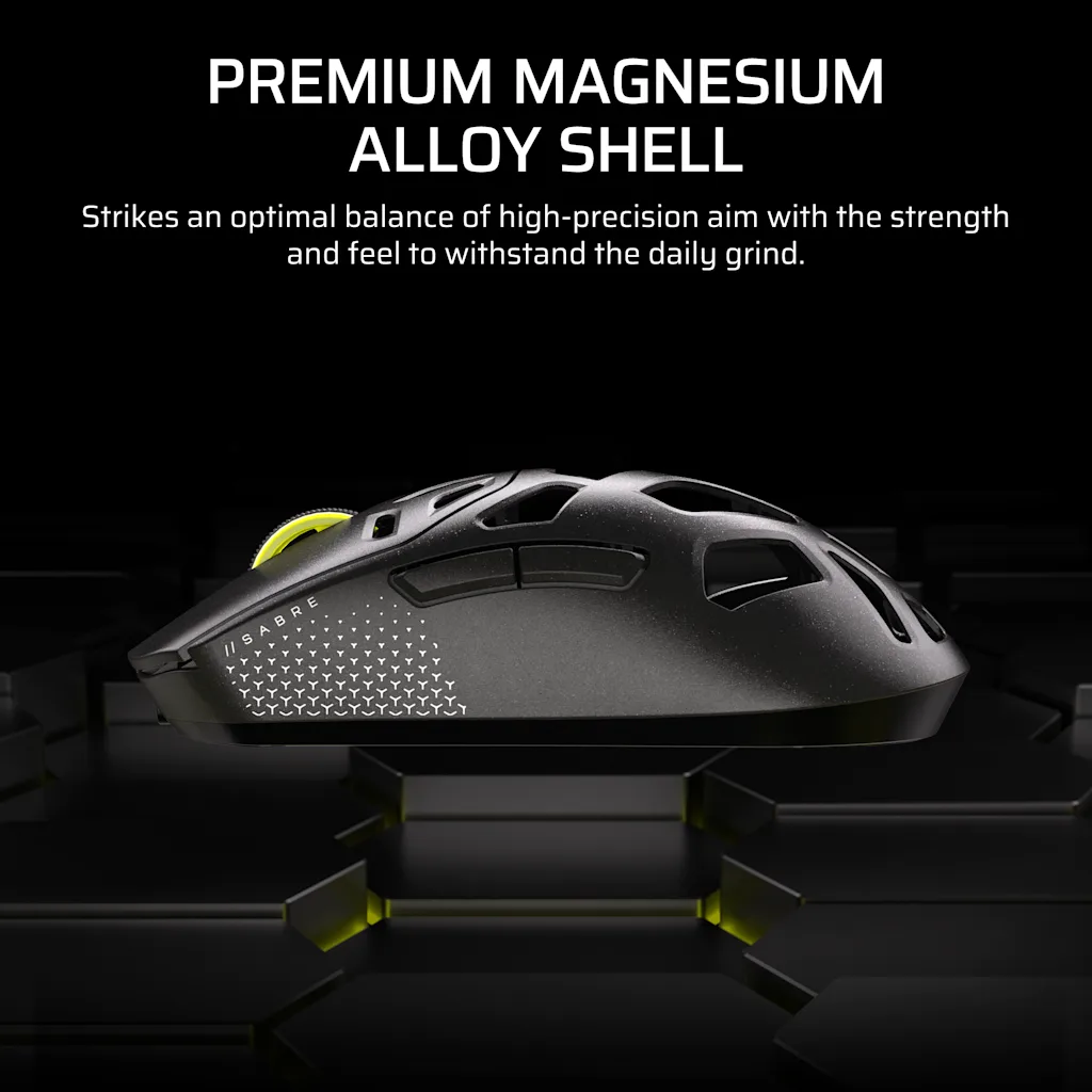 Corsair SABRE v2 PRO WIRELESS MAGNESIUM ALLOY Gaming Mouse - White thumbnail 3
