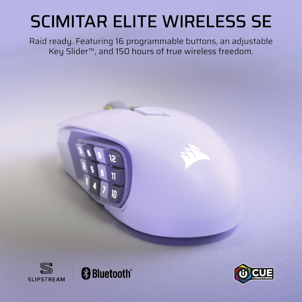 SCIMITAR ELITE WIRELESS SE MMO ゲーミングマウス – ホワイト (AP)