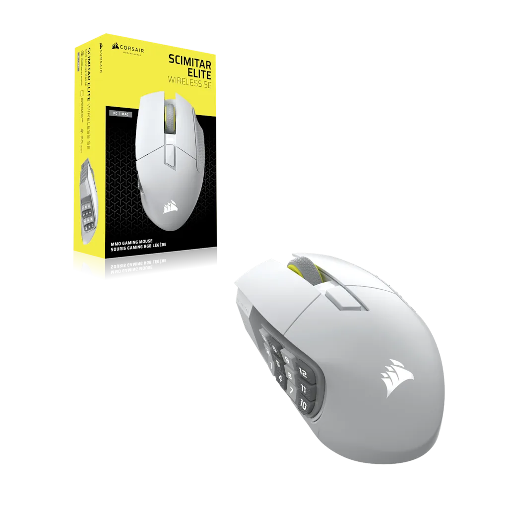 SCIMITAR ELITE WIRELESS SE MMO ゲーミングマウス – ホワイト (AP)