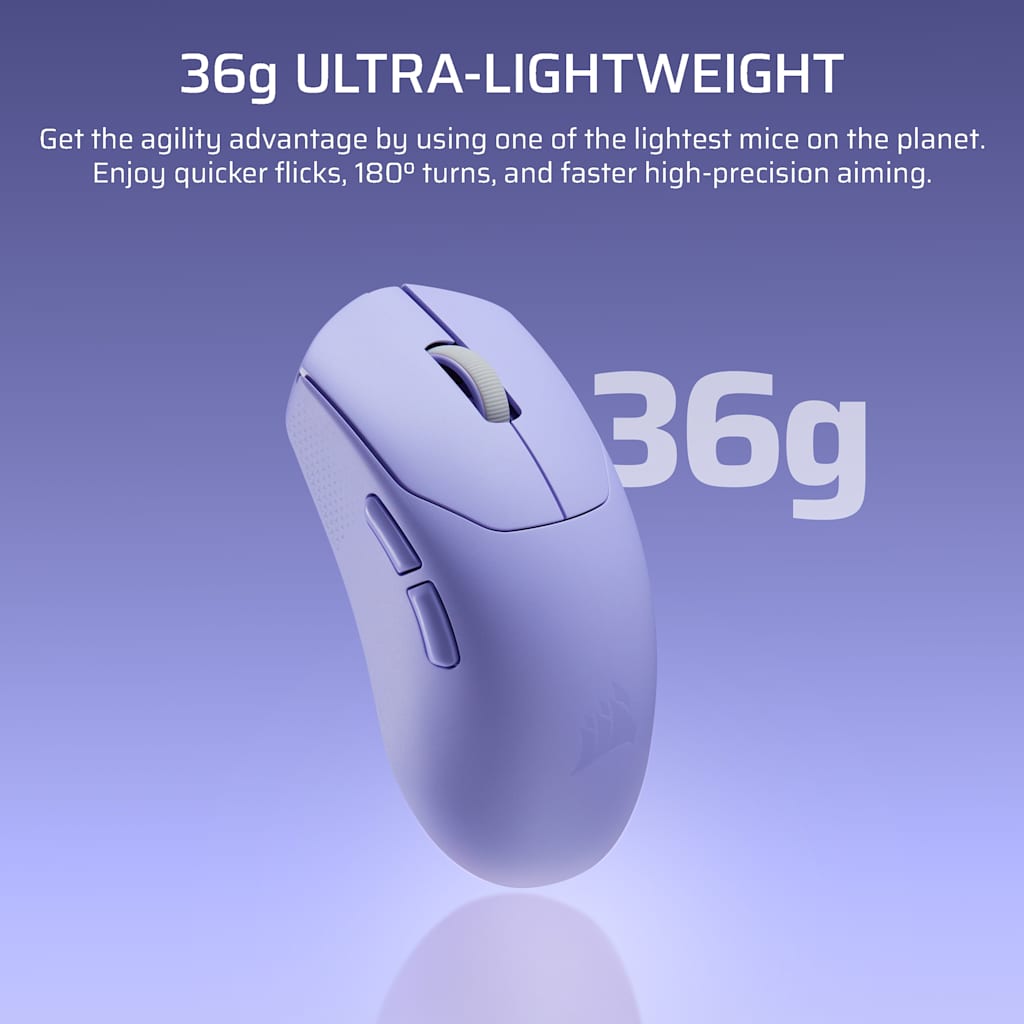 Corsair SABRE v2 PRO ULTRALIGHT WIRELESS Gaming Mouse - Lilac thumbnail 3