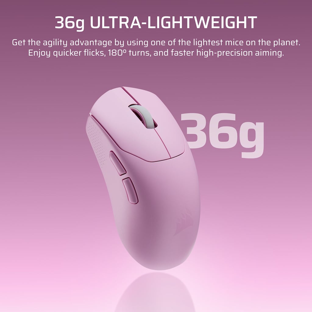 Corsair SABRE v2 PRO ULTRALIGHT WIRELESS Gaming Mouse - Pink thumbnail 3