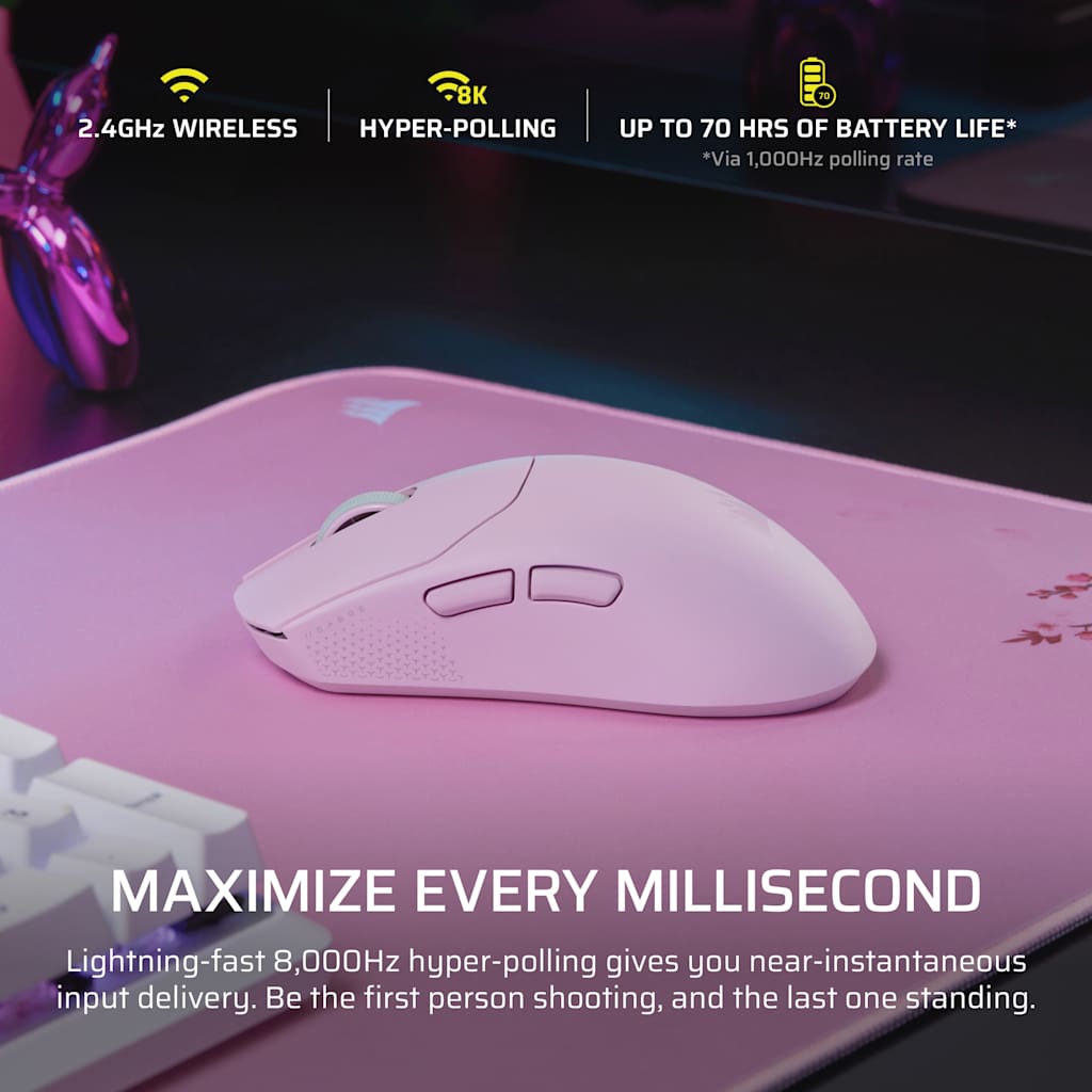 Corsair SABRE v2 PRO ULTRALIGHT WIRELESS Gaming Mouse - Pink thumbnail 4
