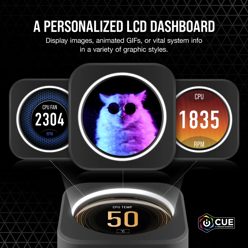 iCUE H100i ELITE LCD Display Liquid CPU Cooler
