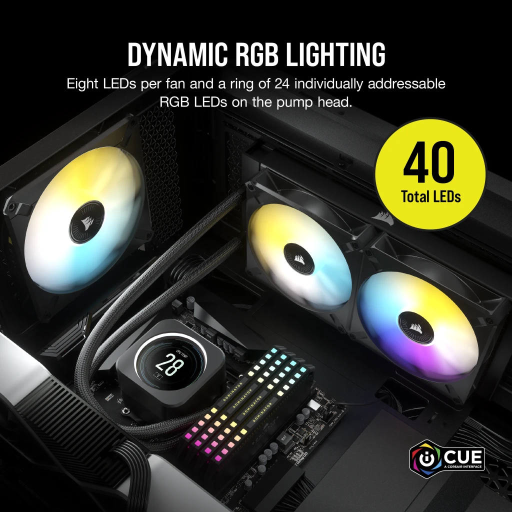 iCUE H100i ELITE LCD Display Liquid CPU Cooler