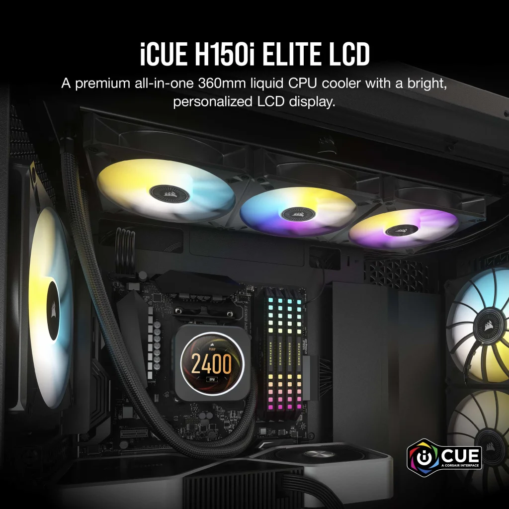 iCUE H150i ELITE LCD Display Liquid CPU Cooler