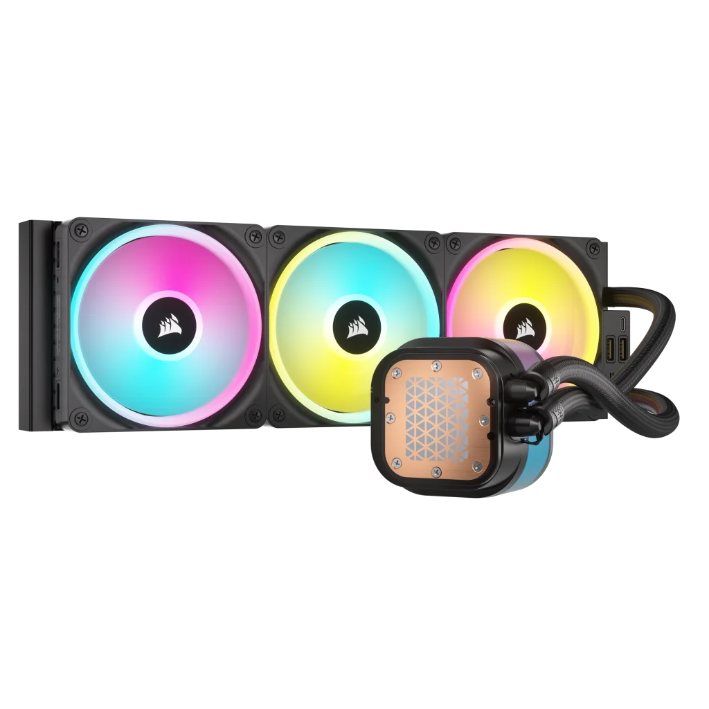 CORSAIR iCUE LINK H150i QX RGB LED 360mm Radiator CPU Liquid Cooler (3  120mm Core Fans) with 2.1 IPS LCD Screen White CW-9061010-WW - Best Buy