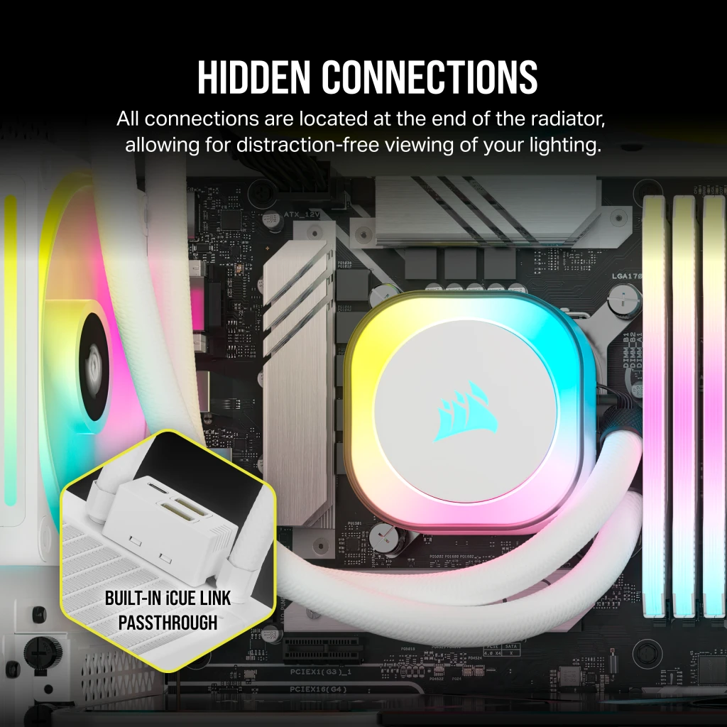 iCUE LINK H150i RGB AIO Liquid CPU Cooler - White