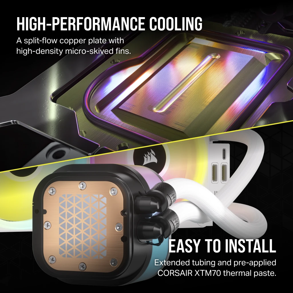 iCUE LINK H150i RGB AIO Liquid CPU Cooler - White