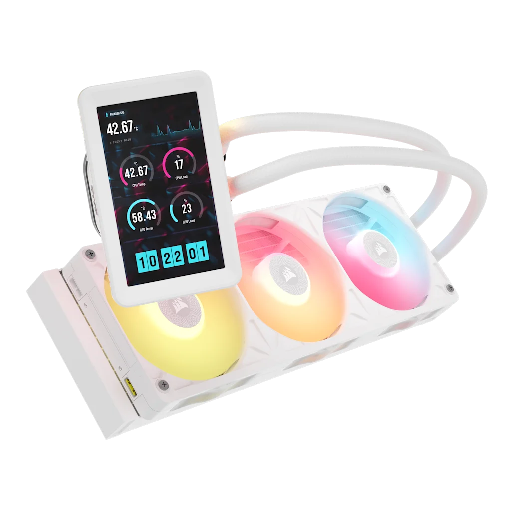 iCUE LINK TITAN II 360 RX LCD AIO Liquid CPU Cooler - White