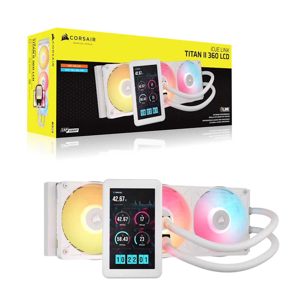 Corsair iCUE LINK TITAN II 360 RX LCD AIO Liquid CPU Cooler - White thumbnail 8