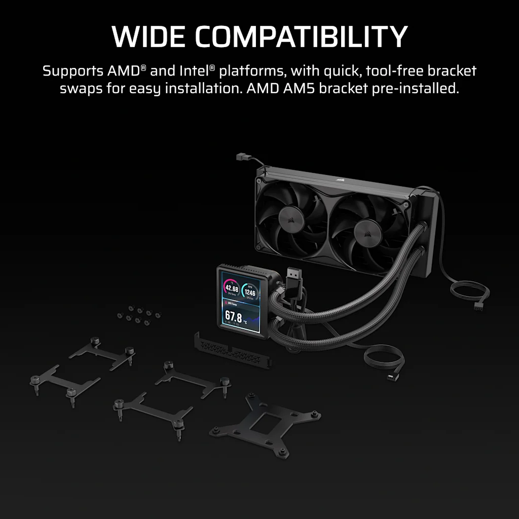 Corsair NAUTILUS II 240 RS LCD Liquid CPU Cooler thumbnail 7