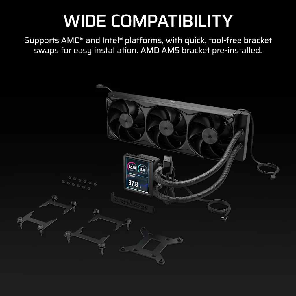 Corsair NAUTILUS II 360 RS LCD Liquid CPU Cooler thumbnail 7