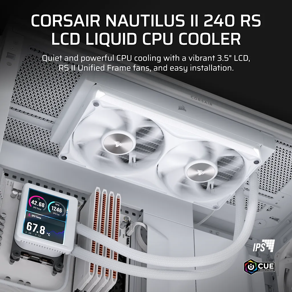 WHITE 240mm AIO 水冷式 CPU クーラー | CORSAIR