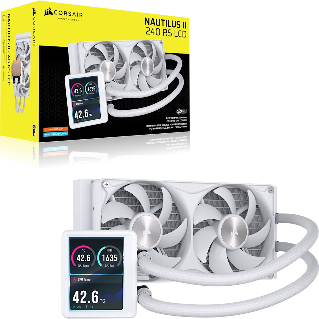 NAUTILUS II 240 RS LCD Liquid CPU Cooler - White