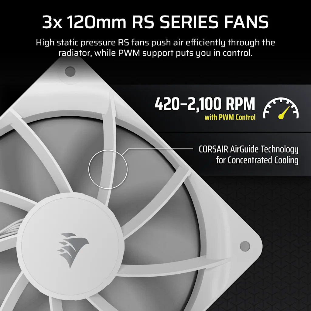 NAUTILUS 360 RS LCD Liquid CPU Cooler - White