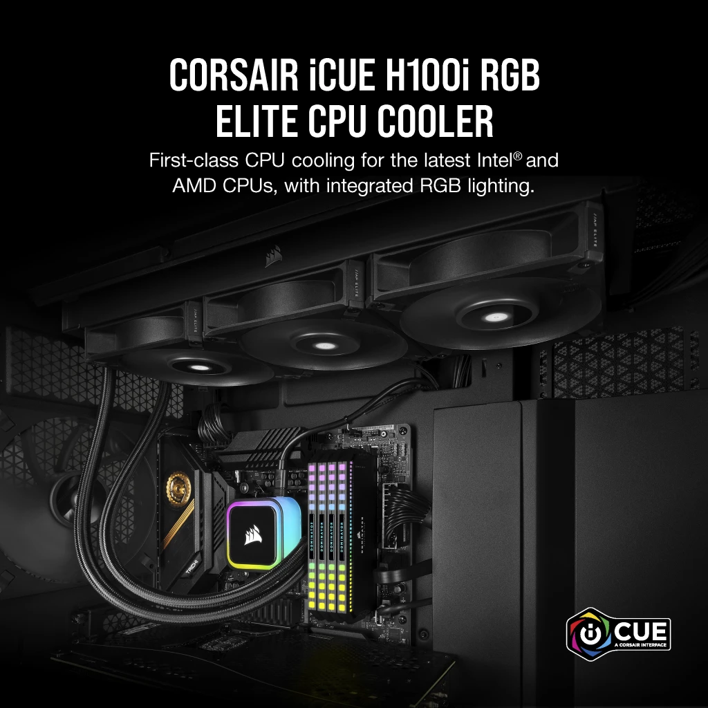 Buy the Corsair iCUE H100i ELITE LCD 240mm Water Cooling Kit 2x 120mm RGB  Fans ( CW-9060061-WW ) online - /pacific