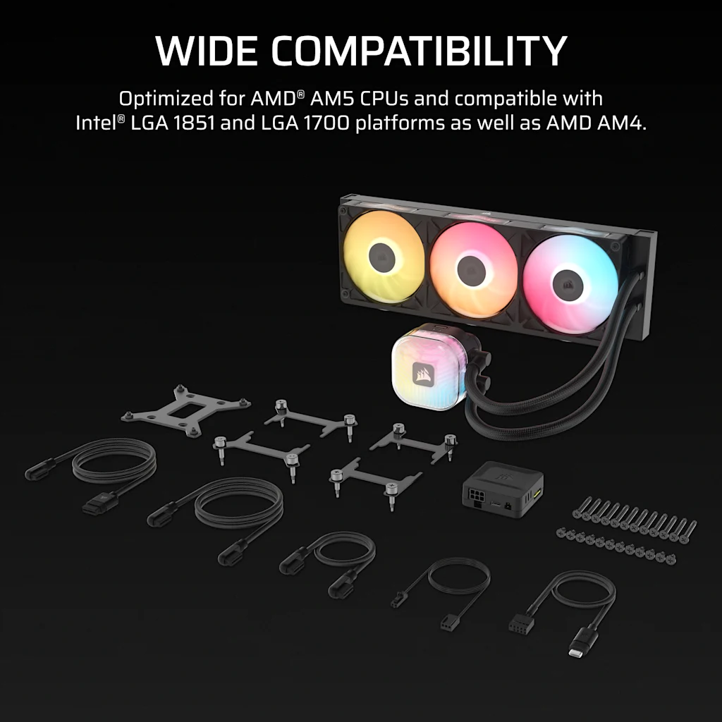 Corsair iCUE LINK TITAN II 360 RX RGB AIO Liquid CPU Cooler thumbnail 4