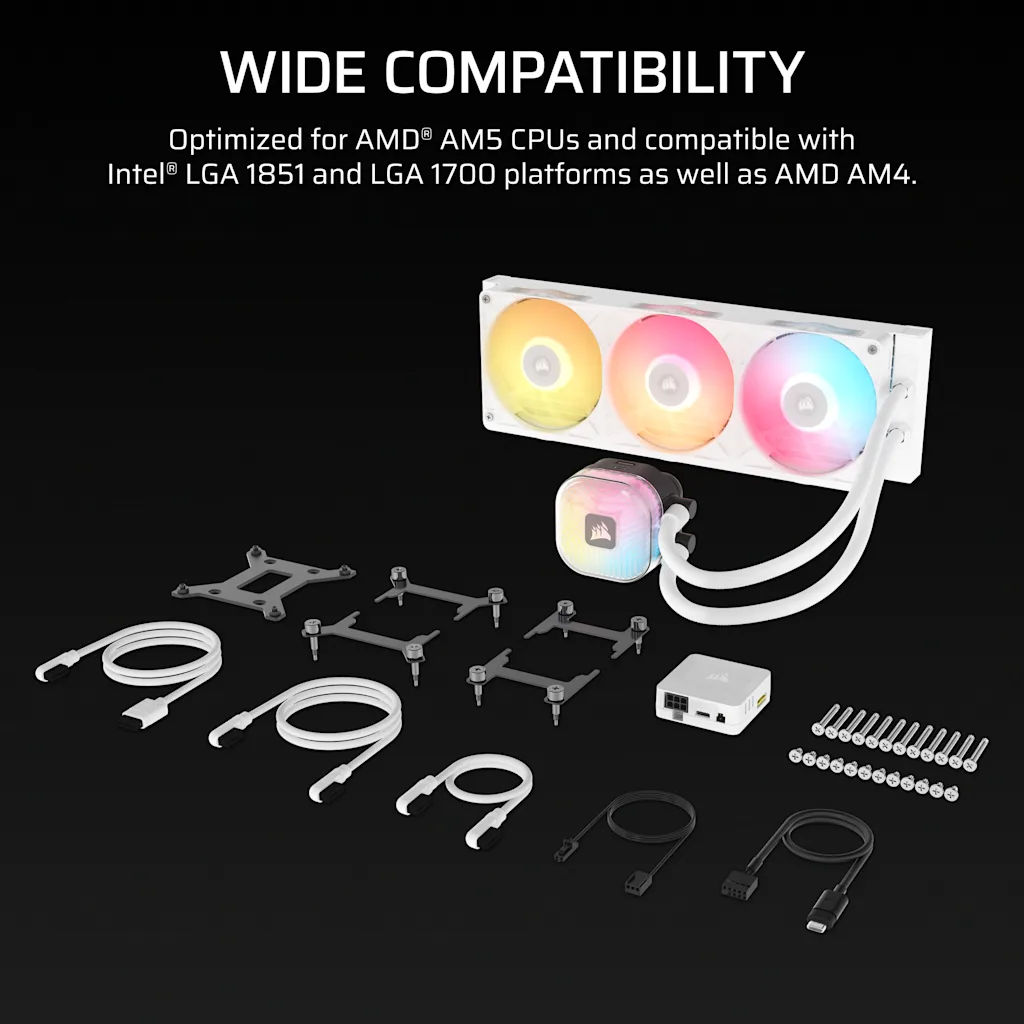 Corsair iCUE LINK TITAN II 360 RX RGB AIO Liquid CPU Cooler - White thumbnail 4