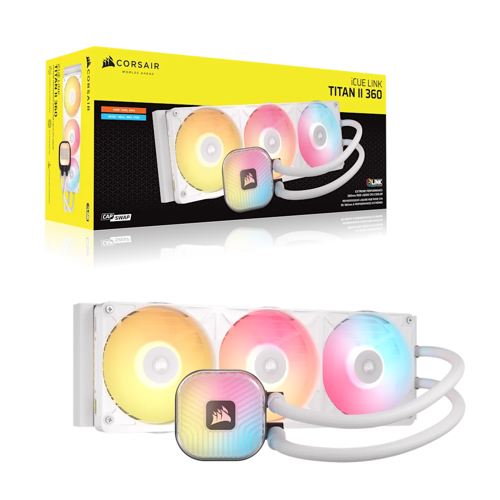 iCUE LINK TITAN II 360 RX RGB AIO Liquid CPU Cooler - White