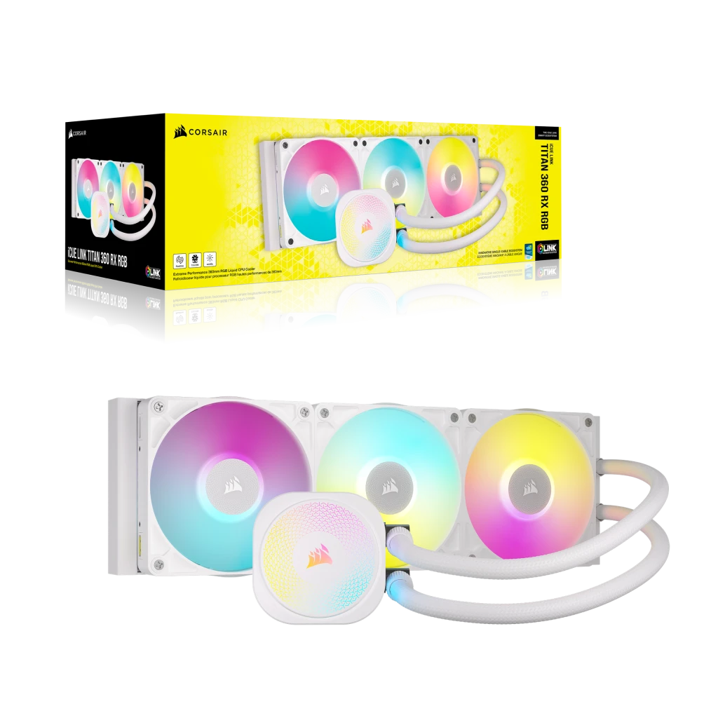【超特価sale開催】  360 TITAN LINK iCUE RX White - Cooler CPU Liquid AIO RGB PC用ファン・クーラー