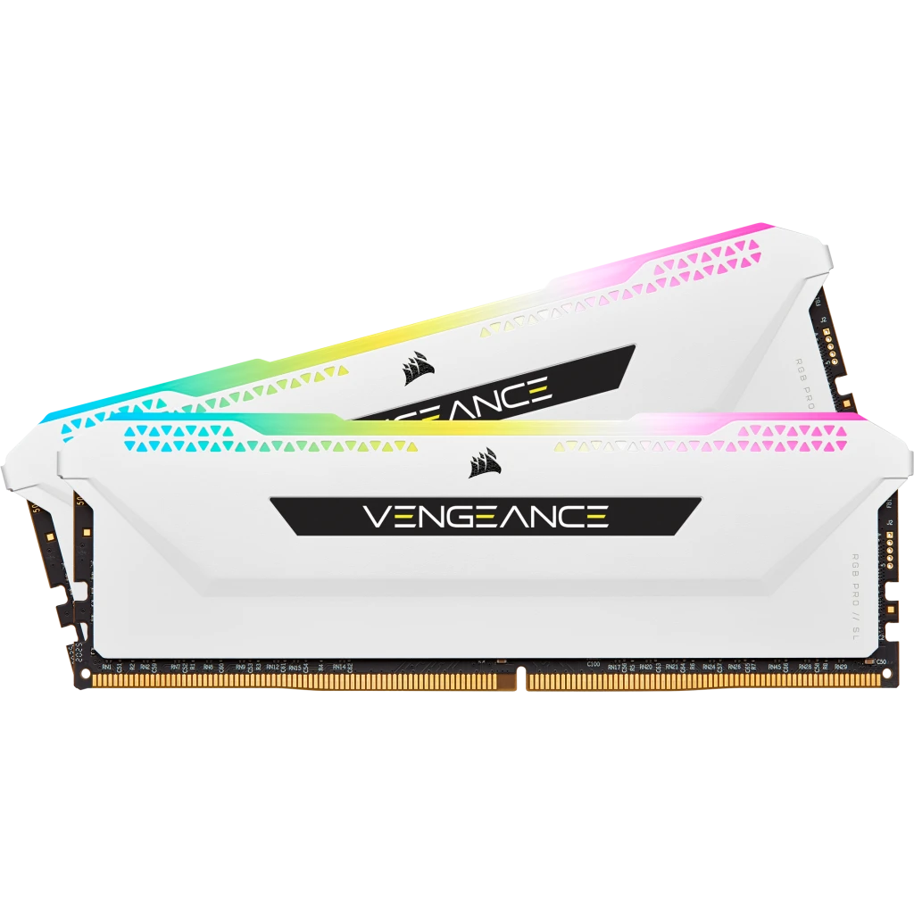 (2x8GB) Memory – Kit 3200MHz White DDR4 C16 16GB RGB DRAM SL VENGEANCE PRO