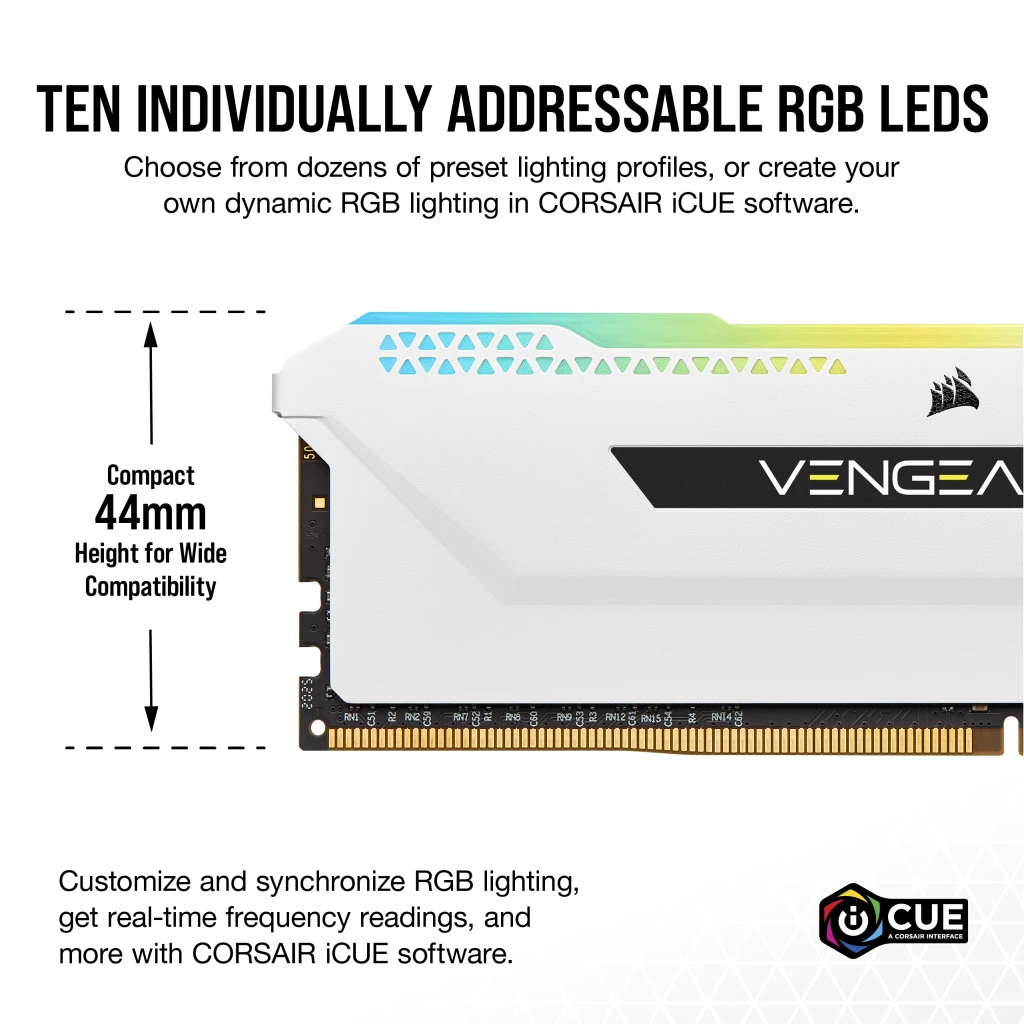 Corsair Vengeance RGB PRO SL Series 32 Go (4 x 8 Go) DDR4 3200 MHz CL16 -  Noir - Mémoire PC - LDLC