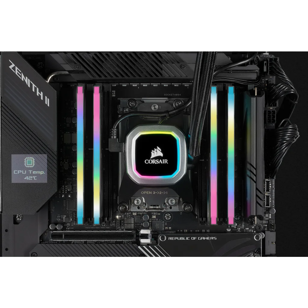 VENGEANCE RGB PRO SL 32GB (2x16GB) DDR4 DRAM 3200MHz C16 Memory Kit – Black