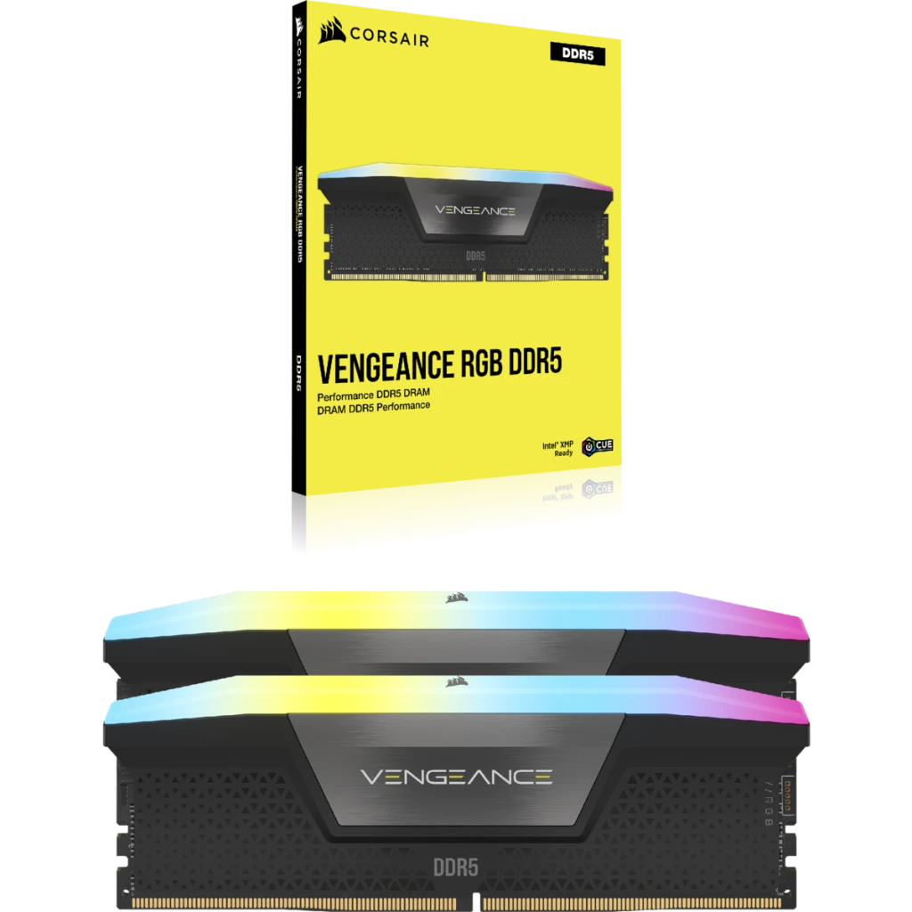 VENGEANCE® RGB 32GB (2x16GB) DDR5 DRAM 6400MT/s CL32 Memory Kit — Black