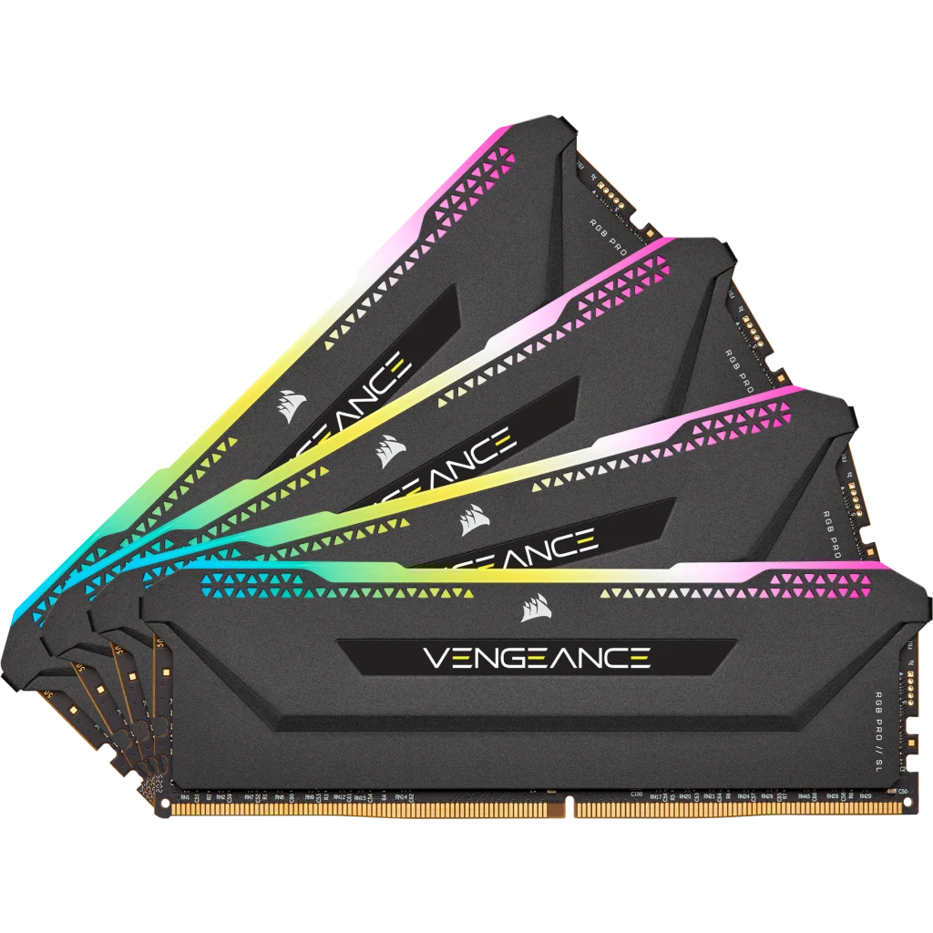 VENGEANCE RGB PRO SL 64GB (4 x 16GB) DDR4 DRAM 3200MHz C16 Memory Kit –  Black