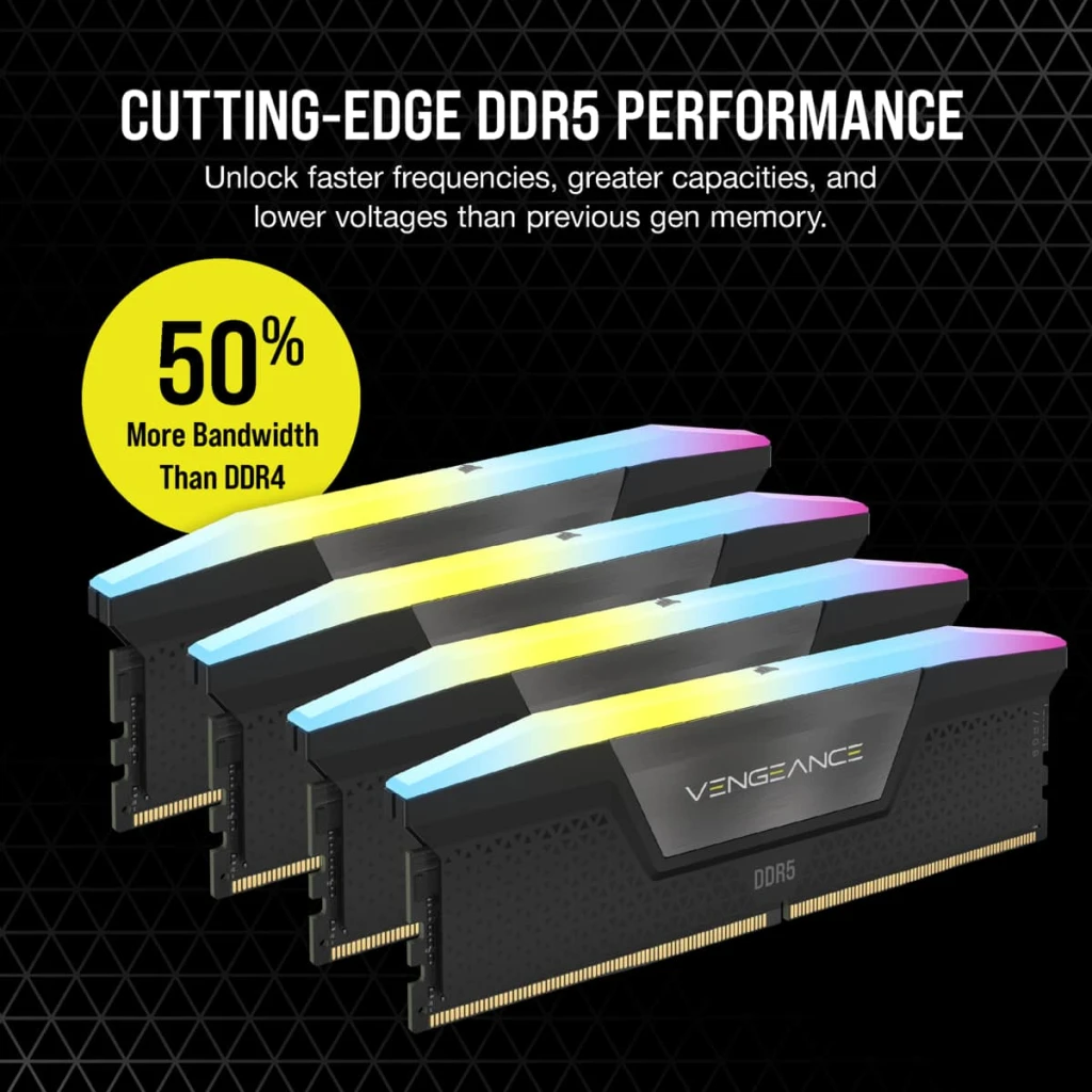 CORSAIR VENGEANCE RGB DDR5 64GB (2x32GB) DDR5 5600MHz CL40