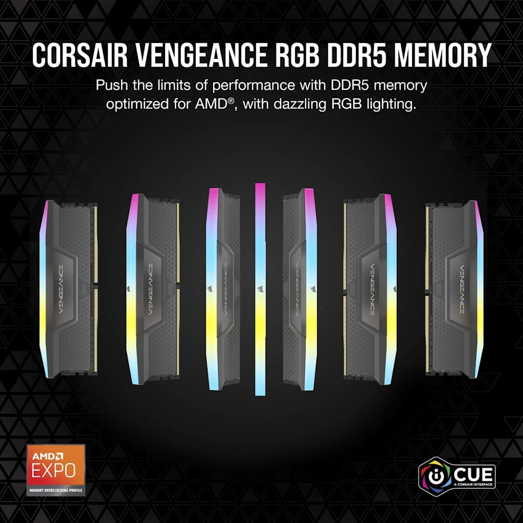 VENGEANCE® RGB 64GB (4x16GB) DDR5 DRAM 6000MT/s CL36 AMD EXPO