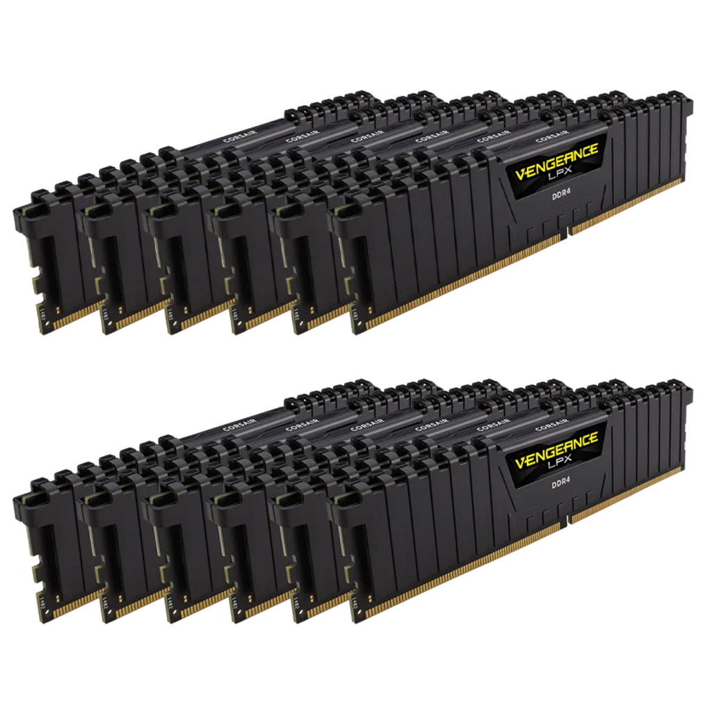 VENGEANCE® LPX 192GB (12 x 16GB) DDR4 DRAM 2666MHz C16 Memory Kit