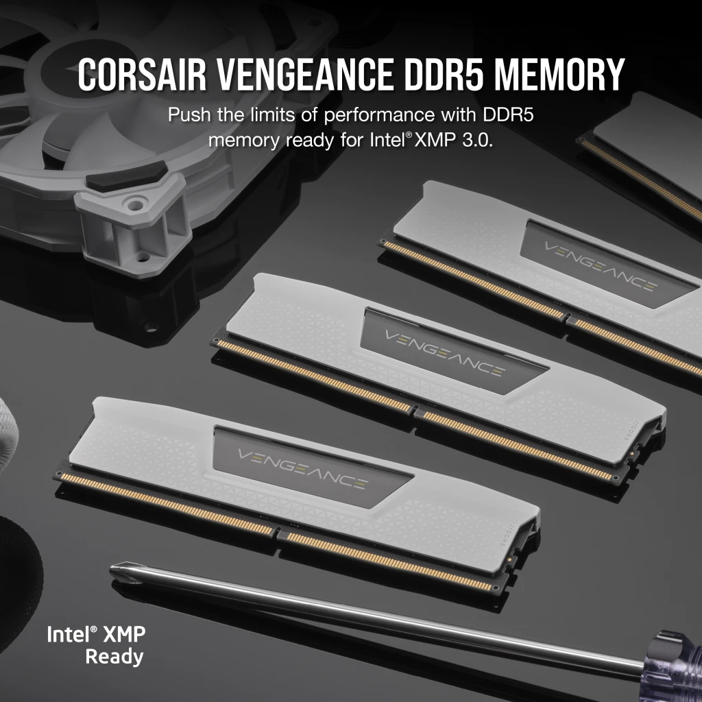 VENGEANCE® 32GB (2x16GB) DDR5 DRAM 5200MHz C38 Memory Kit — White