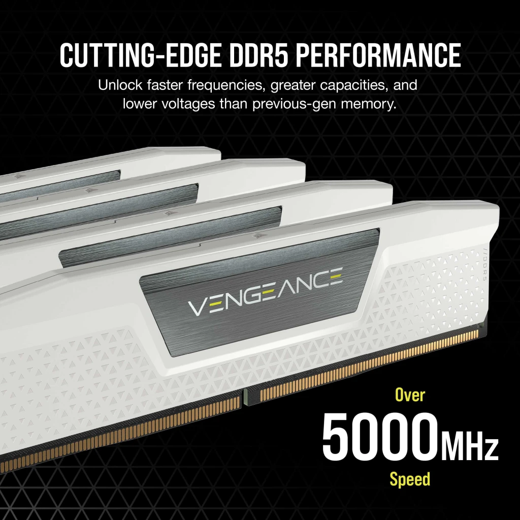 VENGEANCE® 32GB (2x16GB) DDR5 DRAM 5200MHz C40 Memory Kit — White