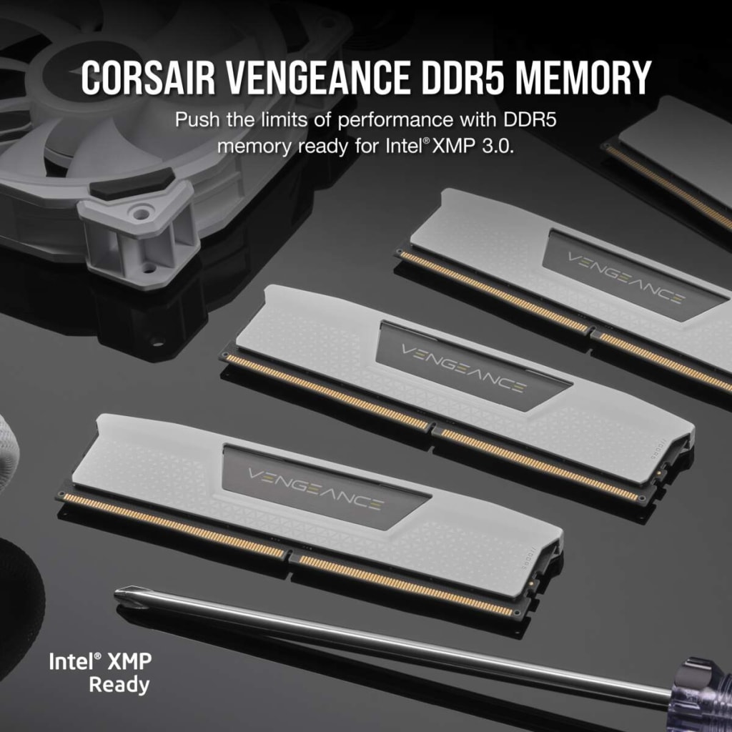 VENGEANCE® 32GB (2x16GB) DDR5 DRAM 5600MHz C36 Memory Kit — White