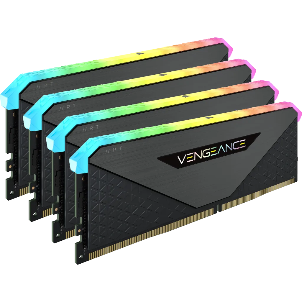 VENGEANCE® RGB RT 32 GB (4 x 8 GB) DDR4 DRAM 3.200 MHz C16-Speicherkit –  Schwarz