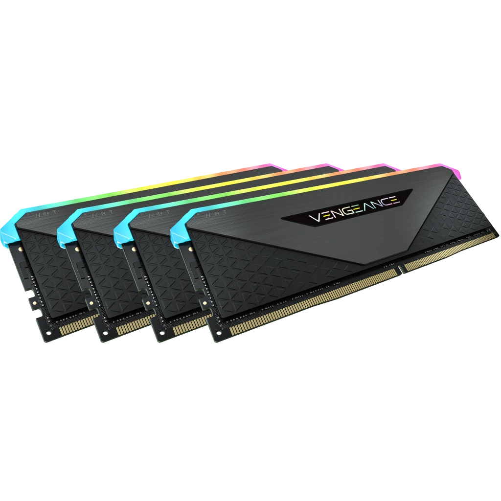 VENGEANCE® RGB RT 64GB (4 x 16GB) DDR4 DRAM 3200MHz C16 Memory Kit – Black