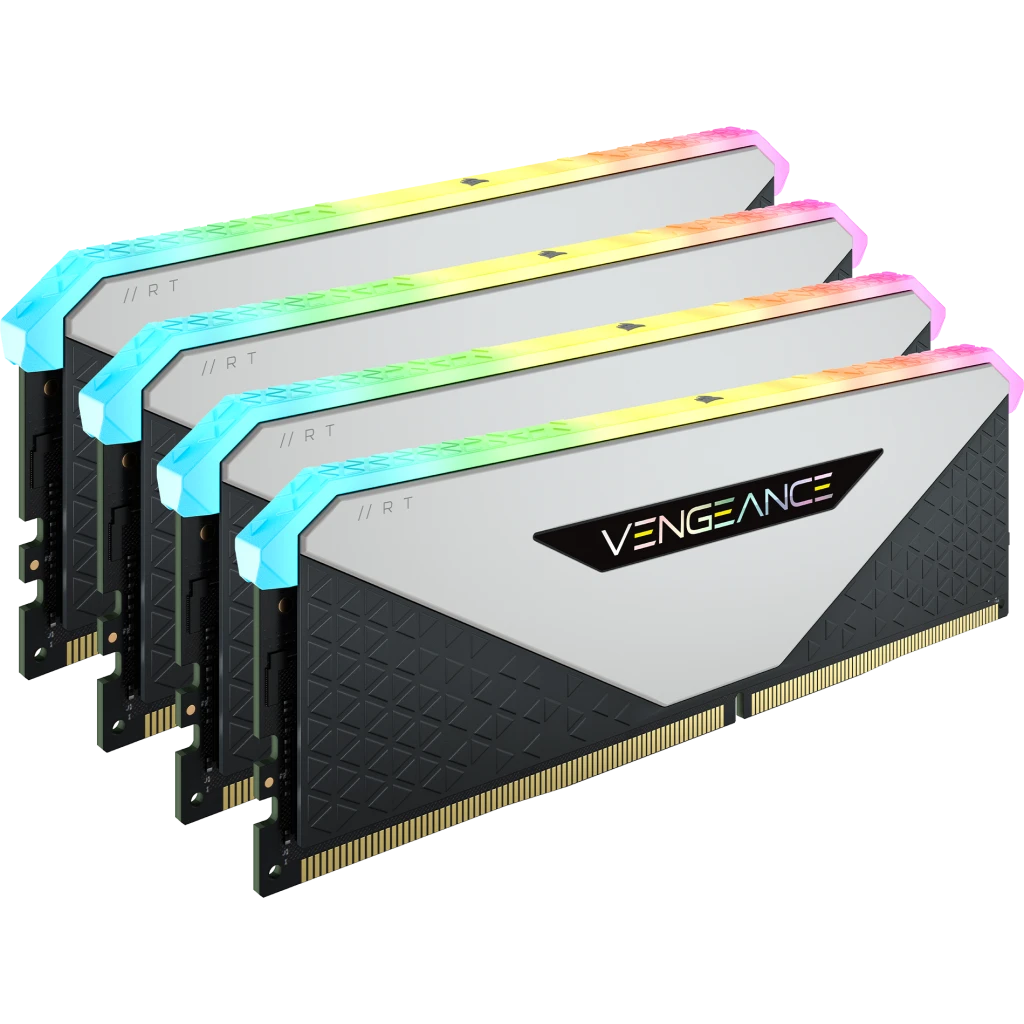 VENGEANCE® RGB RT 64GB (4 x 16GB) DDR4 DRAM 3200MHz C16 Memory Kit – White