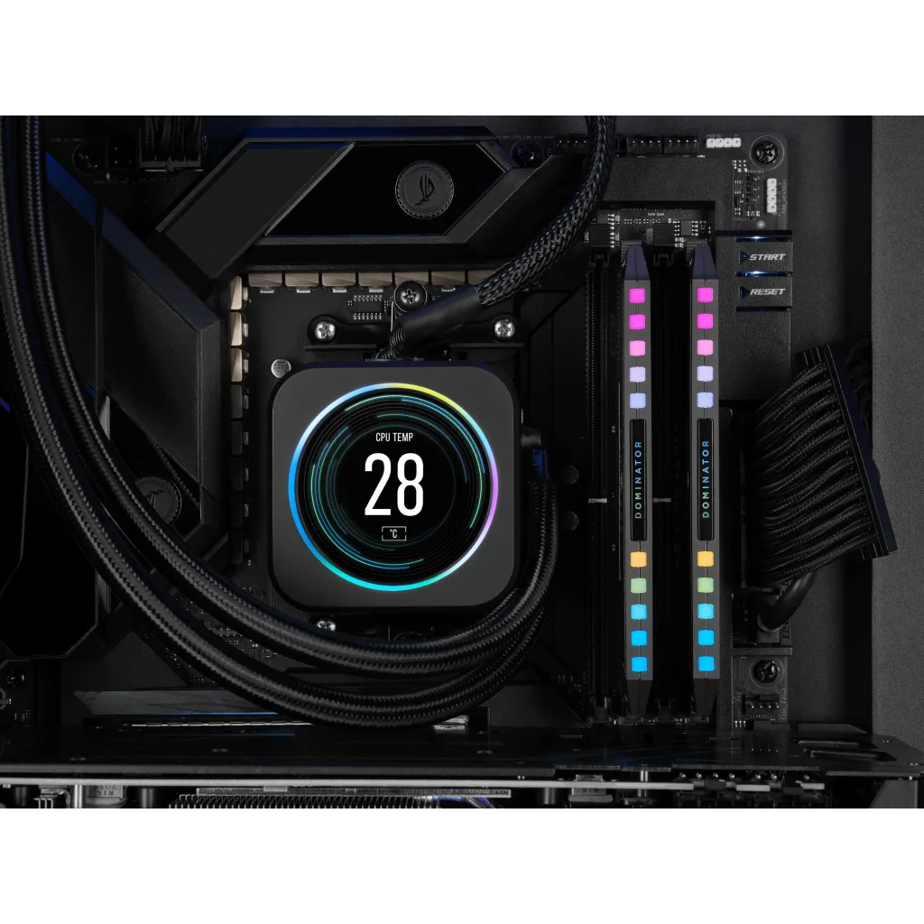 DOMINATOR® PLATINUM RGB 32GB (2x16GB) DDR5 DRAM 5200MT/s CL40 AMD EXPO & Intel XMP Memory Kit