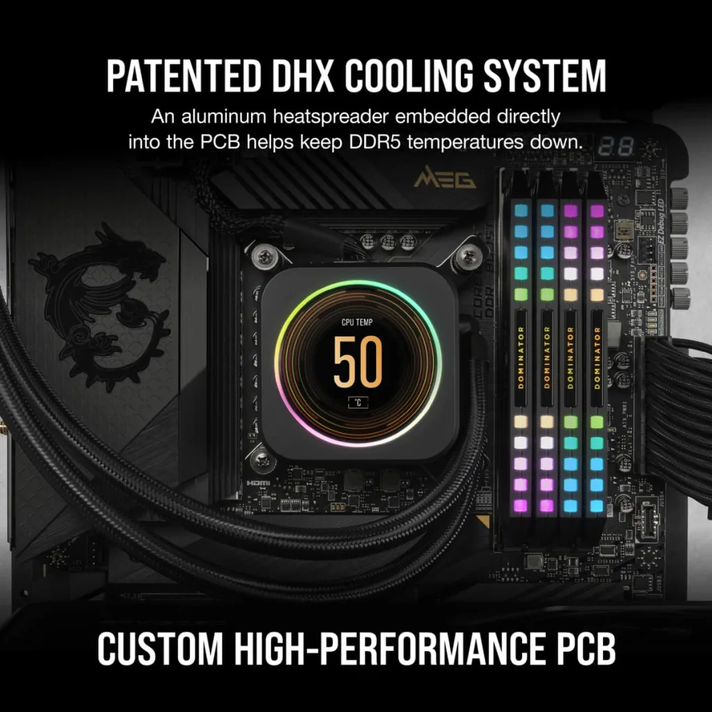 DOMINATOR® PLATINUM RGB 32GB (2x16GB) DDR5 DRAM 6400MHz C32 Memory Kit —  Black