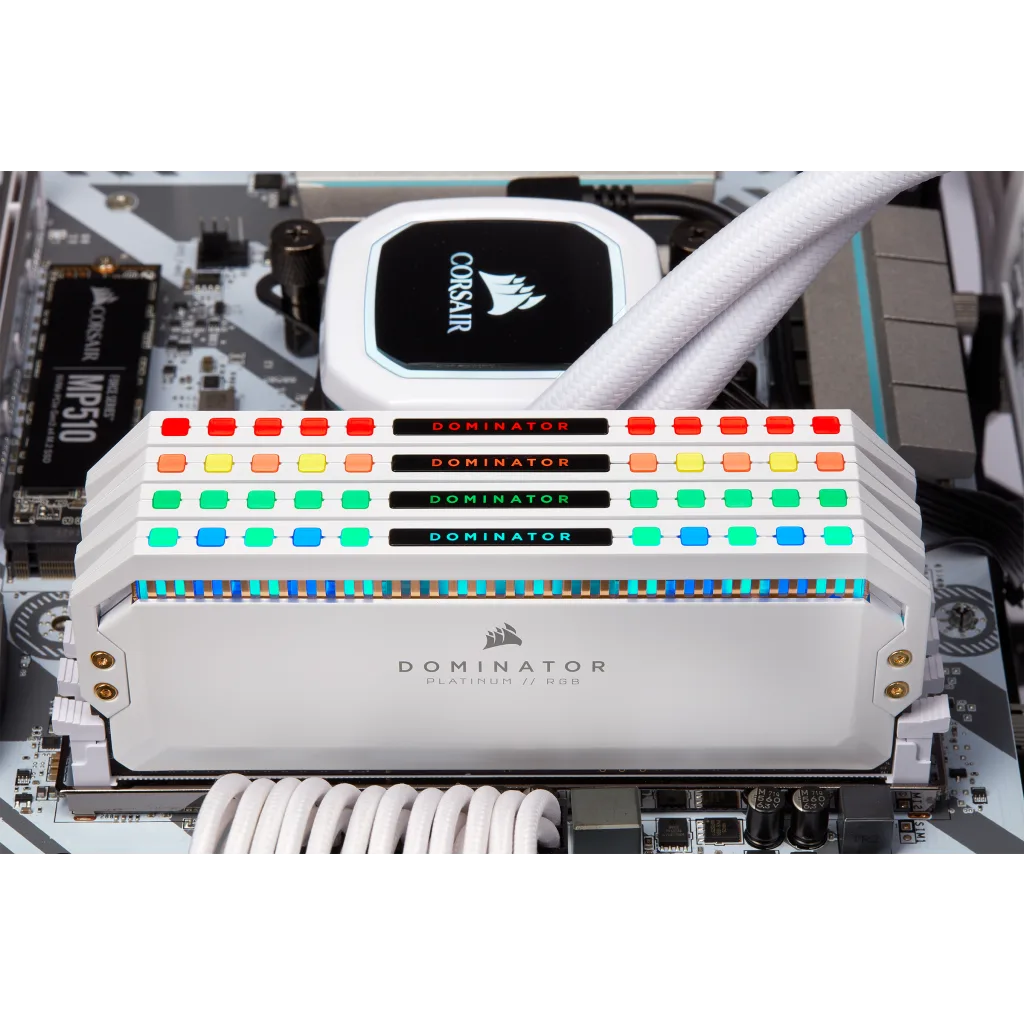 DOMINATOR® PLATINUM RGB 64GB (4 x 16GB) DDR4 DRAM 3600MHz C18 Memory Kit —  White