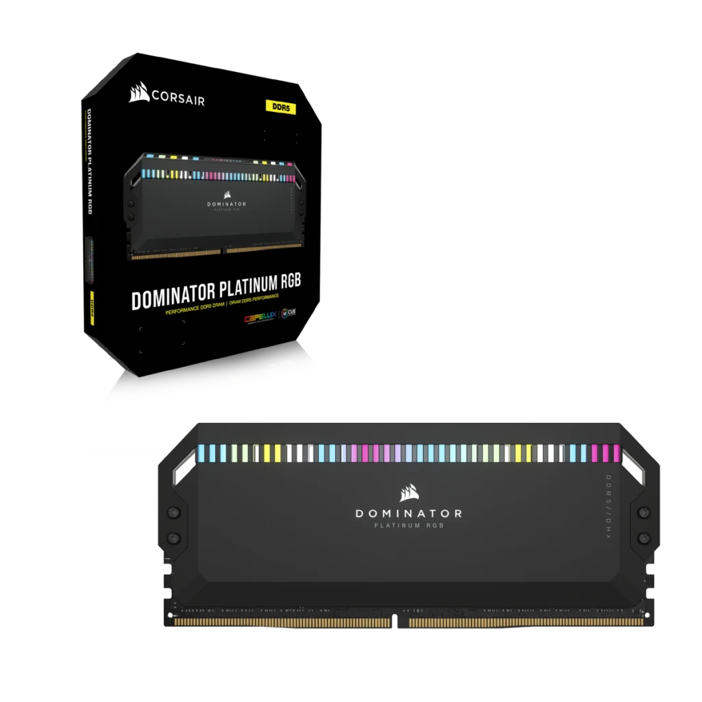 DOMINATOR® PLATINUM RGB 64GB (4x16GB) DDR5 DRAM 6600MHz C32 Memory