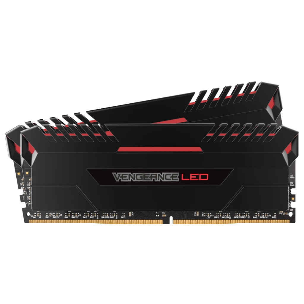 VENGEANCE LED 32GB 2 x 16GB DDR4 DRAM 2666MHz C16 Memory Kit Red LED